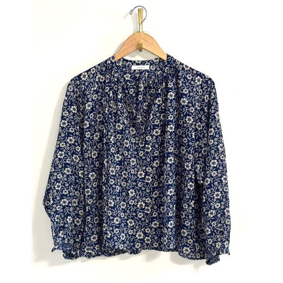 NWOT DÔEN Jane Floral Blouse in Blue Jessamine Calico - Picture 2 of 8